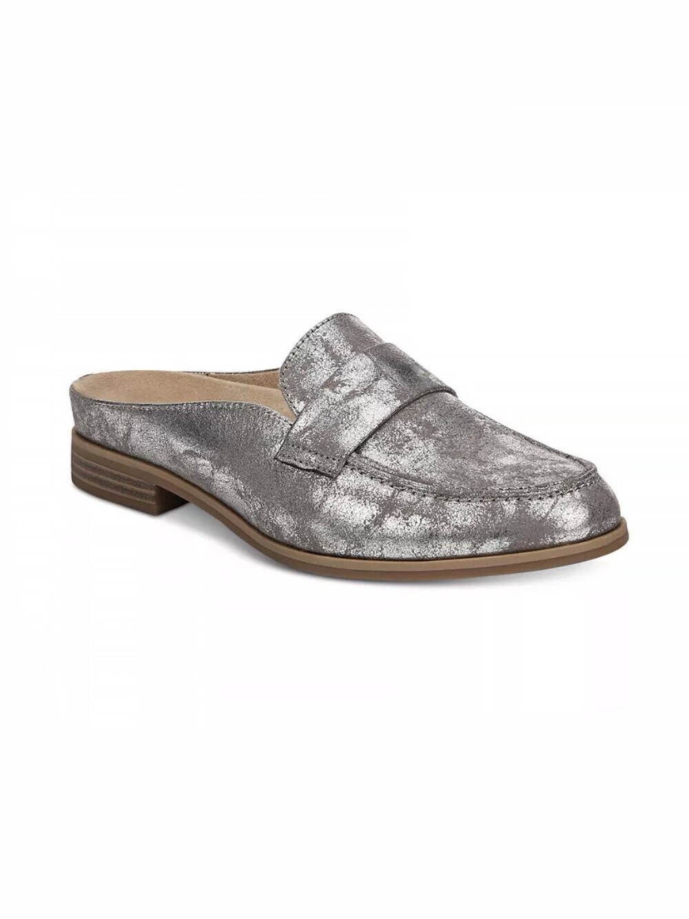 Naturalizer Women's Metallic Silver Slip-On Loafers